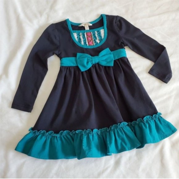 Matilda Jane Once Upon a Time Sense of Wonder Dress 2 black teal vintage